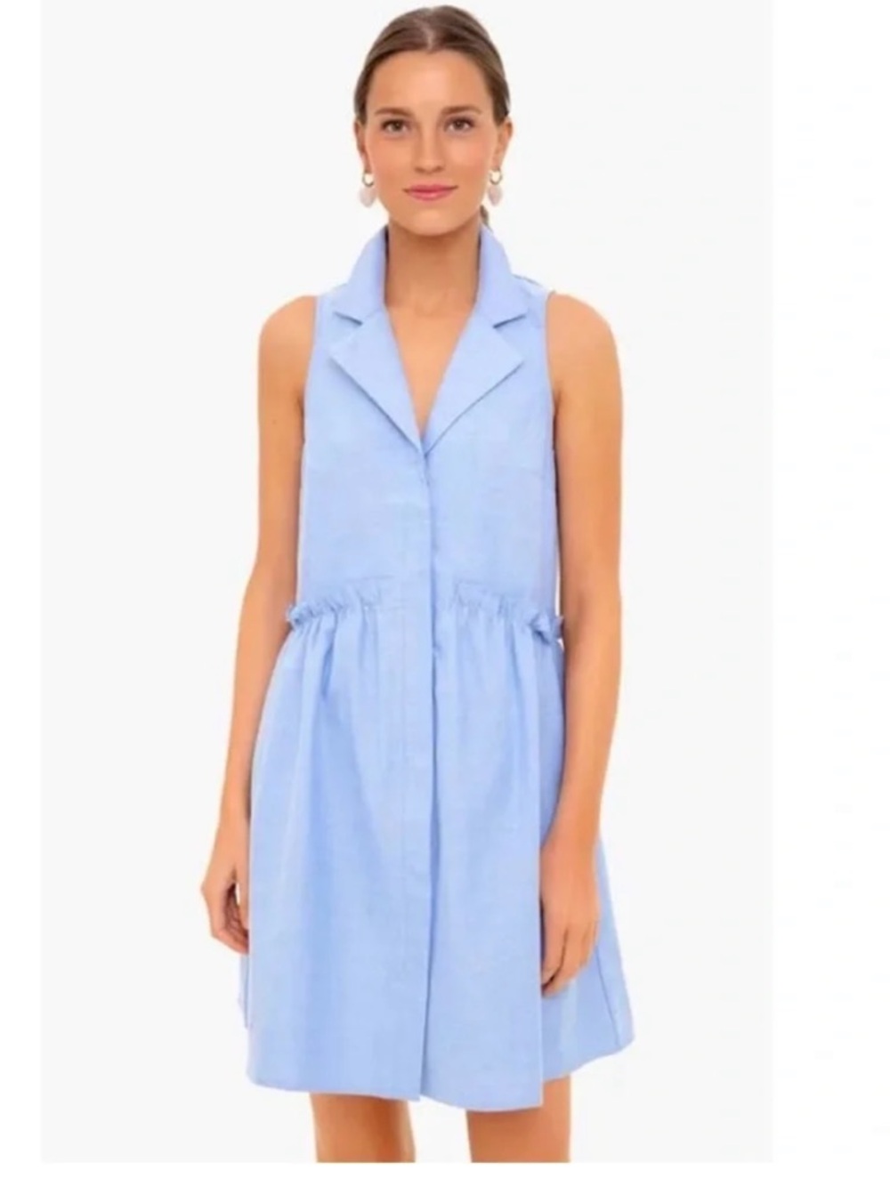 Tuckernuck Sleeveless Collared Mini Dress in Light Blue